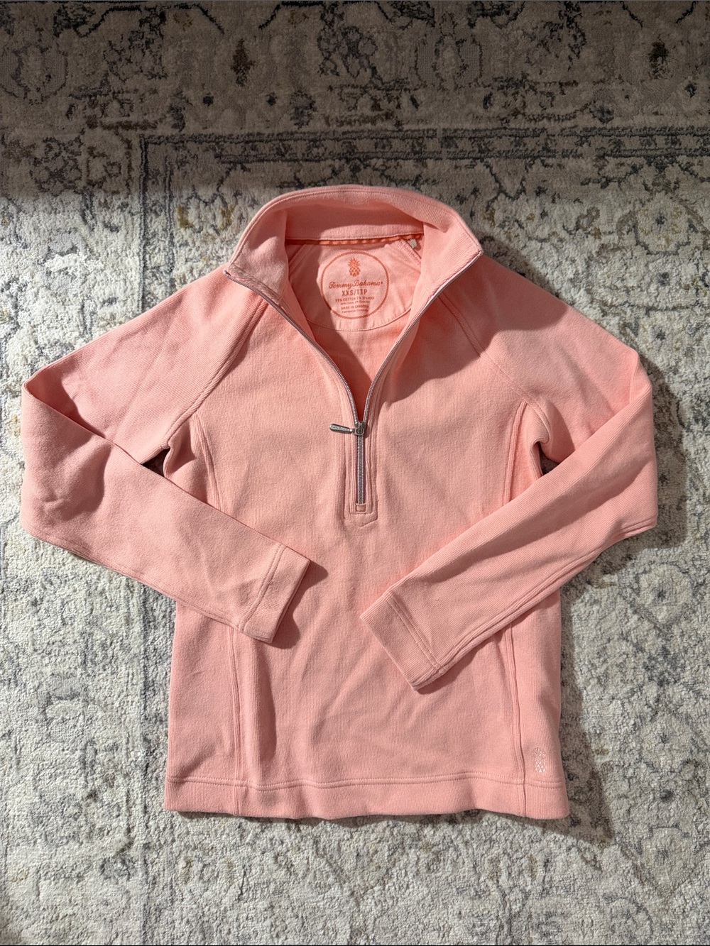 Tommy Bahama Women's Light Pink Quarter-Zip Fleece Pullover